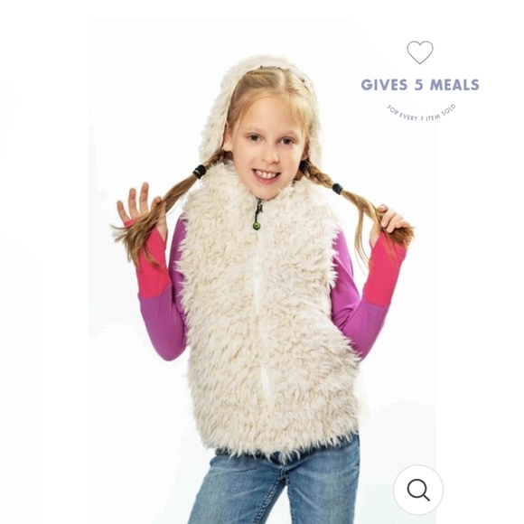 Limeapple Sherpa Vest, cream girls Size 6 - Picture 8 of 8